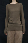 SWAYING 24 Autumn and Winter Wool Blended One-shoulder Lamb Leg Sleeve Top SW-SW24AW1T17-ZONG Brown SW-SW24AW1T13